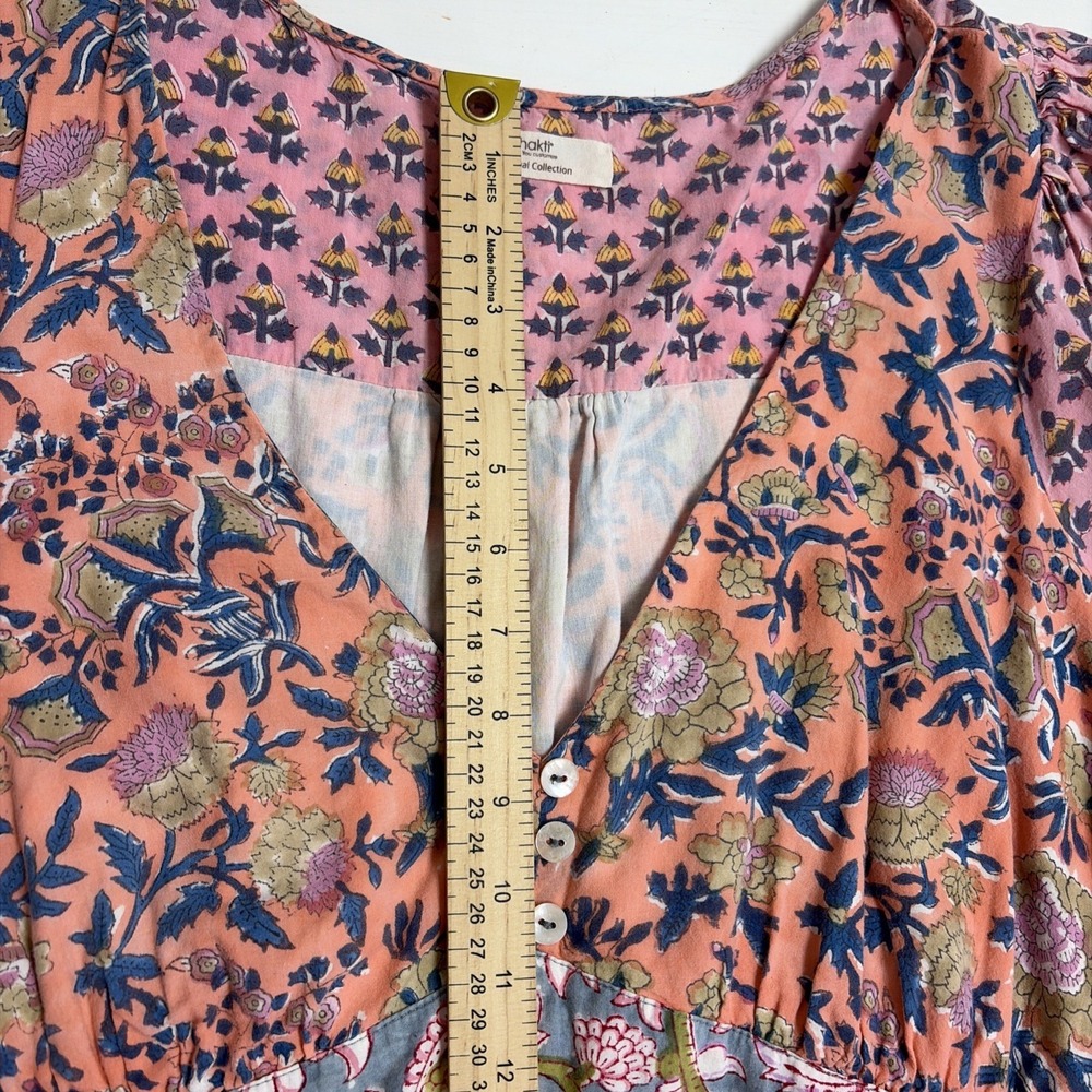 eShakti Floral Maxi Dress Women XL Black A Line Plunge V Neck Sleeveless Event - Picture 8 of 11